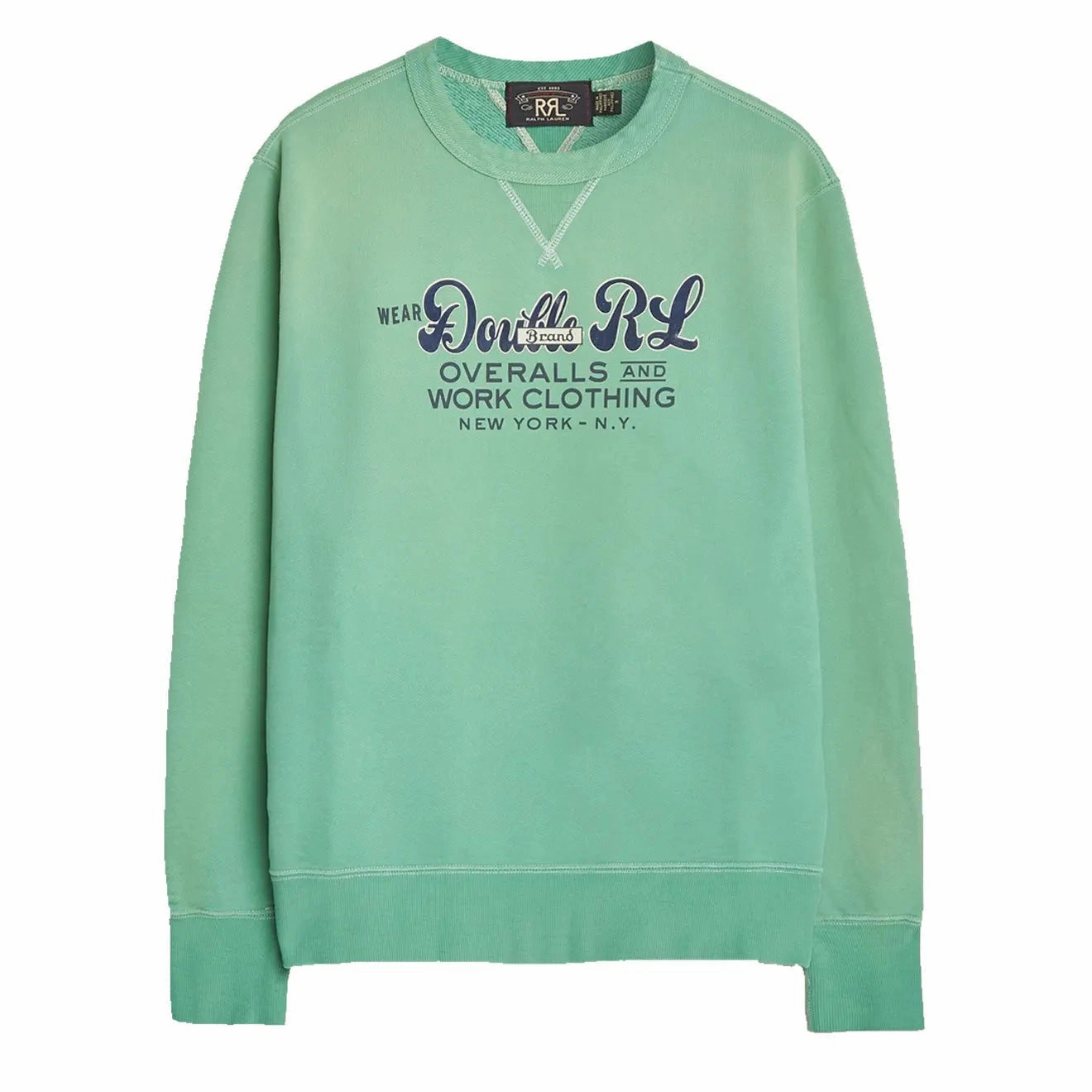 Todays Steal Limited Time Steal Rrl By Ralph Lauren Garment-Dyed Logo Fleece Sweatshirt Turquoise