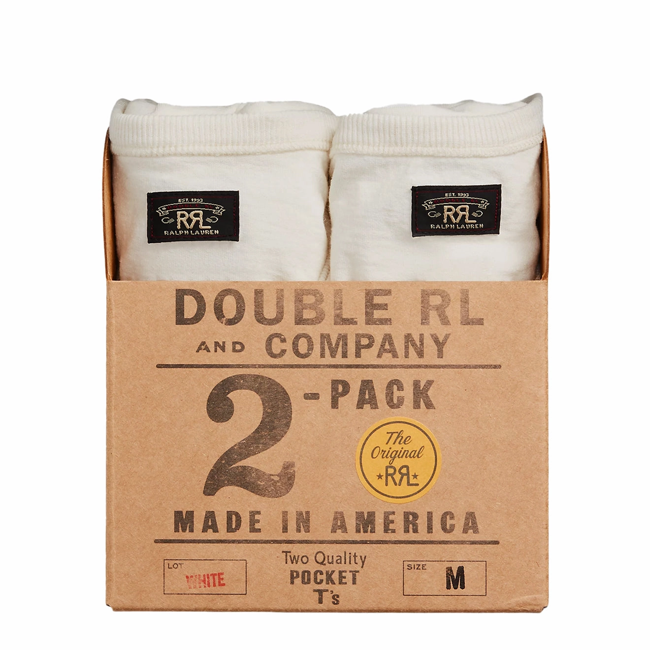 Grab Save Today Rrl By Ralph Lauren Garment-Dyed Pocket T-Shirt Two-Pack Warm White