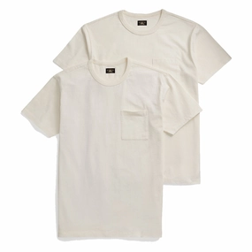 MustHave Deal Shop the Savings Rrl By Ralph Lauren Garment-Dyed Pocket T-Shirt Two-Pack Warm White