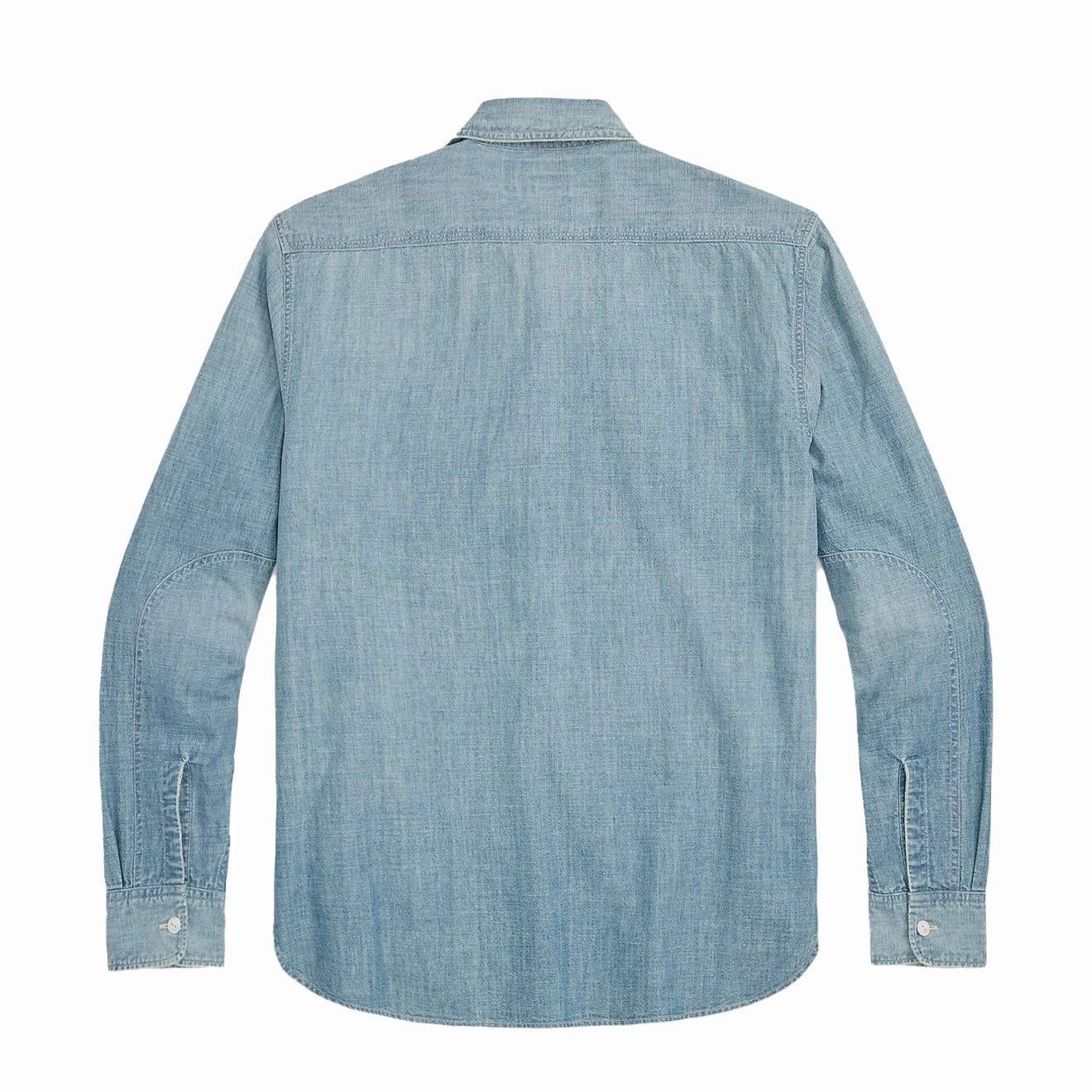 Mega Hot Offer Exclusive Holiday Deal Rrl By Ralph Lauren Indigo Chambray Workshirt Medium Wash