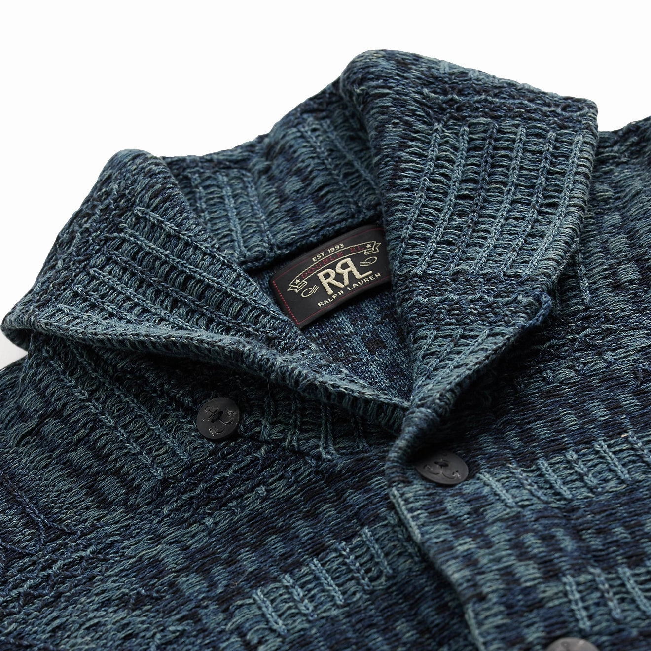 Grab Todays Deal Rrl By Ralph Lauren Indigo Jacquard Knit Cotton Cardigan Indigo Multi