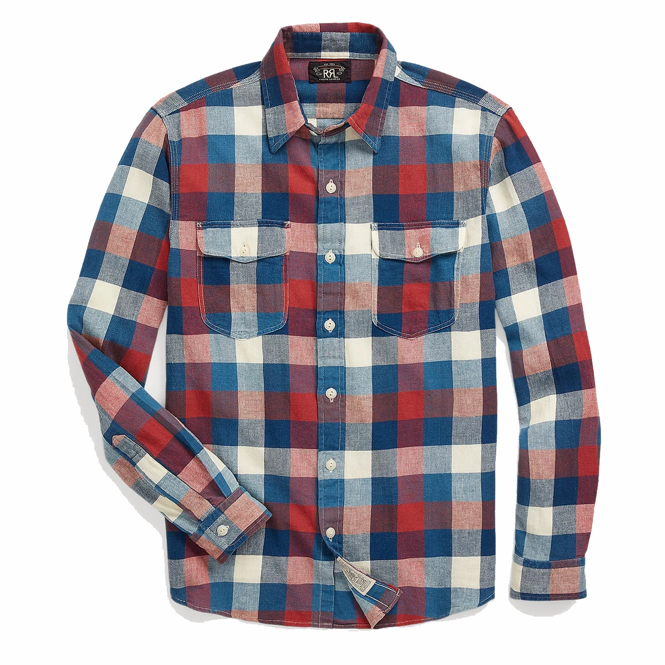 Special Deals Online Dont Miss Out Rrl By Ralph Lauren Indigo Plaid Cotton-Linen Workshirt Red/Indigo