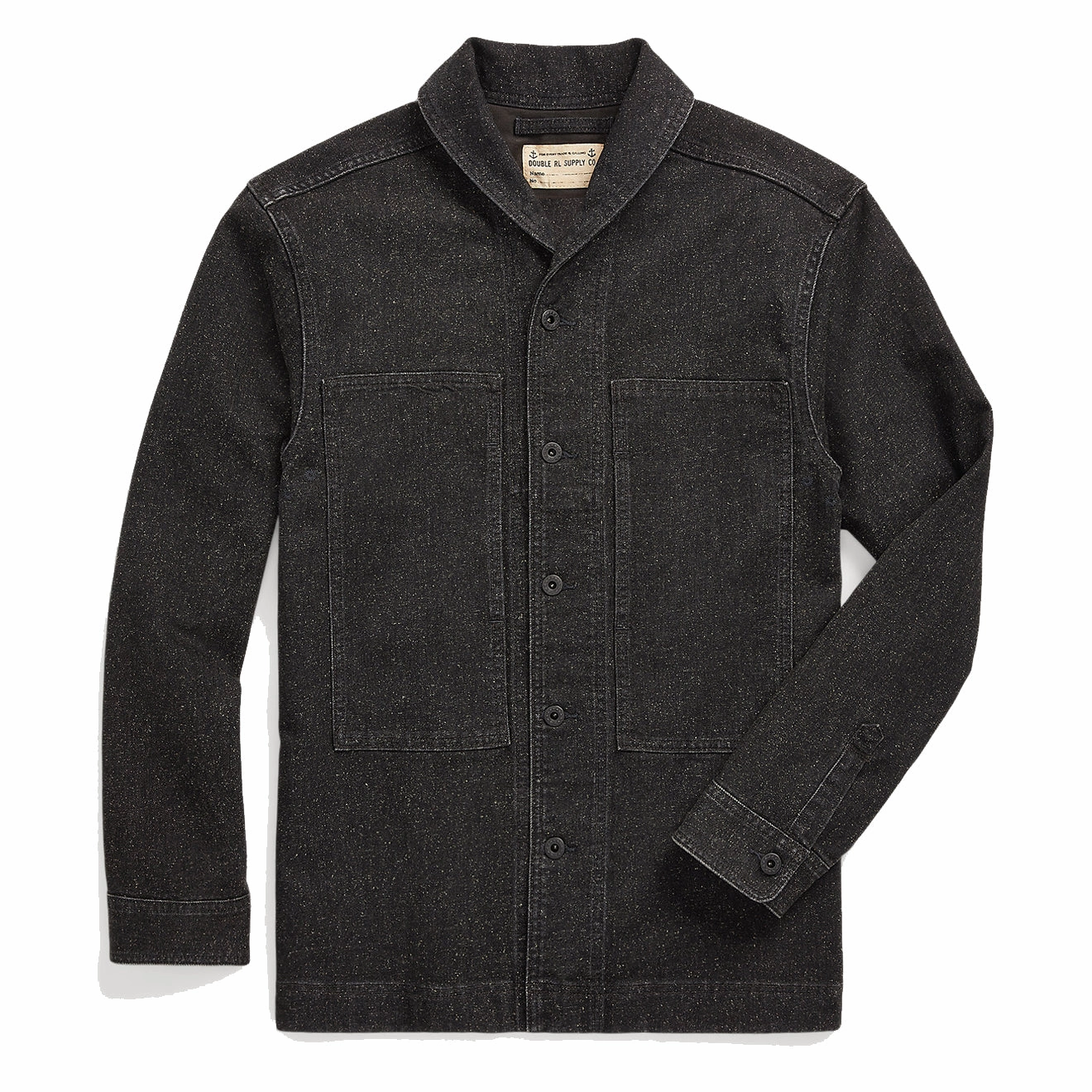 Limited Time Steal Rrl By Ralph Lauren Jaspe Denim Shirt Jacket Black