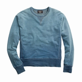 Surprise Discount Today Hot Item Clearance Rrl By Ralph Lauren L/S Double V Sweater Washed Blue Indigo