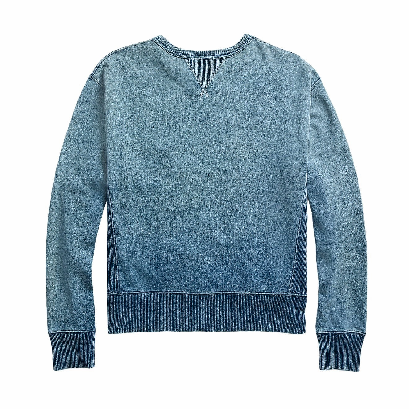Price Slash Today Rrl By Ralph Lauren L/S Double V Sweater Washed Blue Indigo