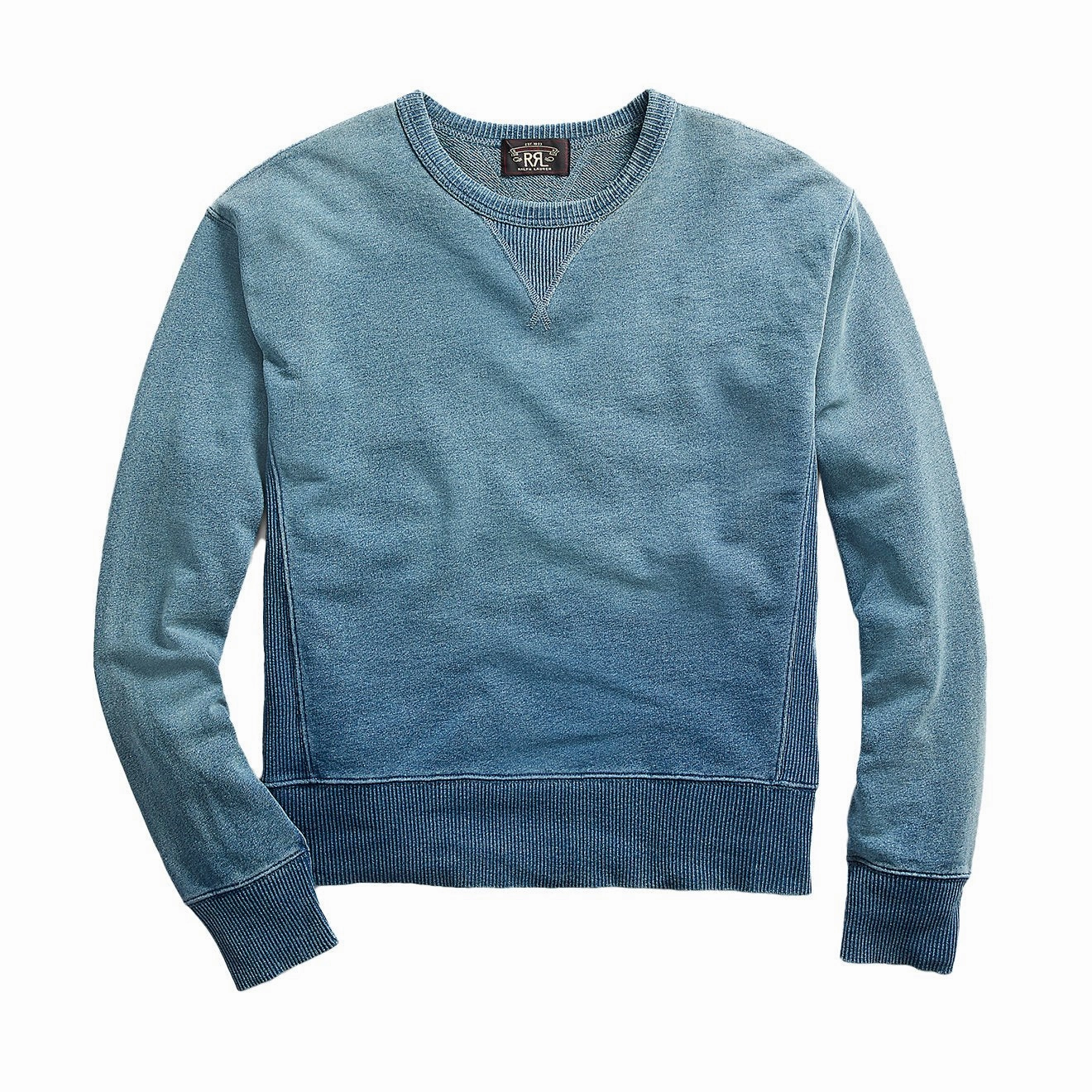 Surprise Discount Today Hot Item Clearance Rrl By Ralph Lauren L/S Double V Sweater Washed Blue Indigo