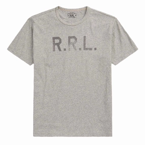 Rrl By Ralph Lauren Logo Jersey T-Shirt Heather Grey Trending Hot Deal