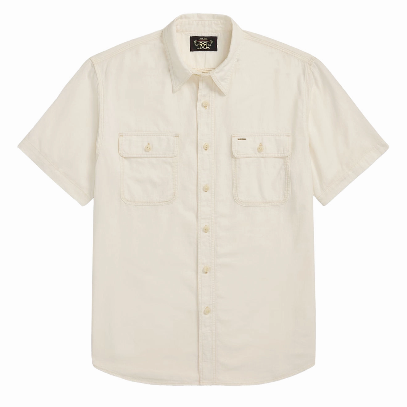 Rrl By Ralph Lauren Matlock S/S Short Sleeve Sport Shirt Natural / Off-White Mega Savings Now MustShop Sale