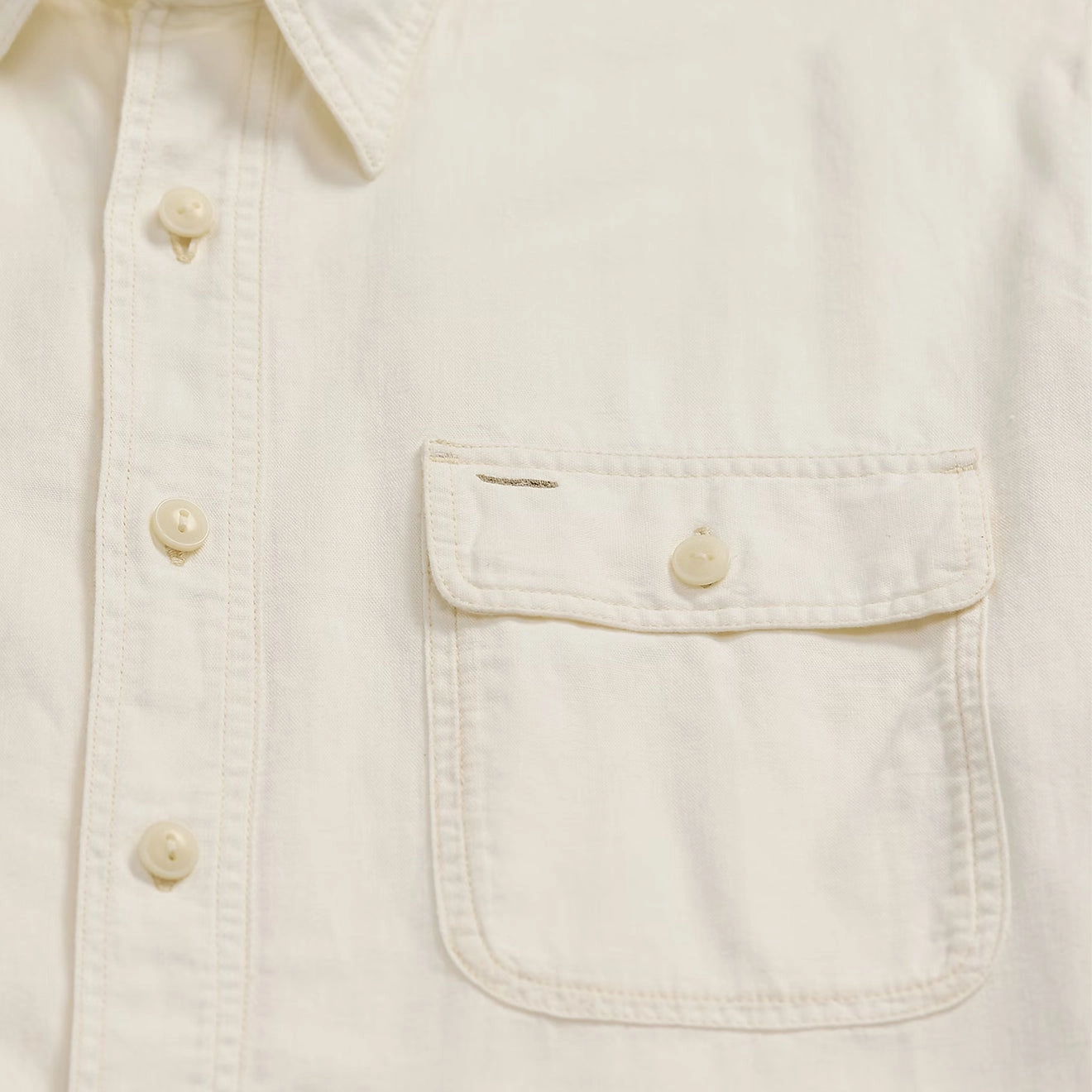 Trending Hot Picks Last Chance Offer Rrl By Ralph Lauren Matlock S/S Short Sleeve Sport Shirt Natural / Off-White