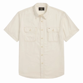 Rrl By Ralph Lauren Matlock S/S Short Sleeve Sport Shirt Natural / Off-White Mega Savings Now MustShop Sale