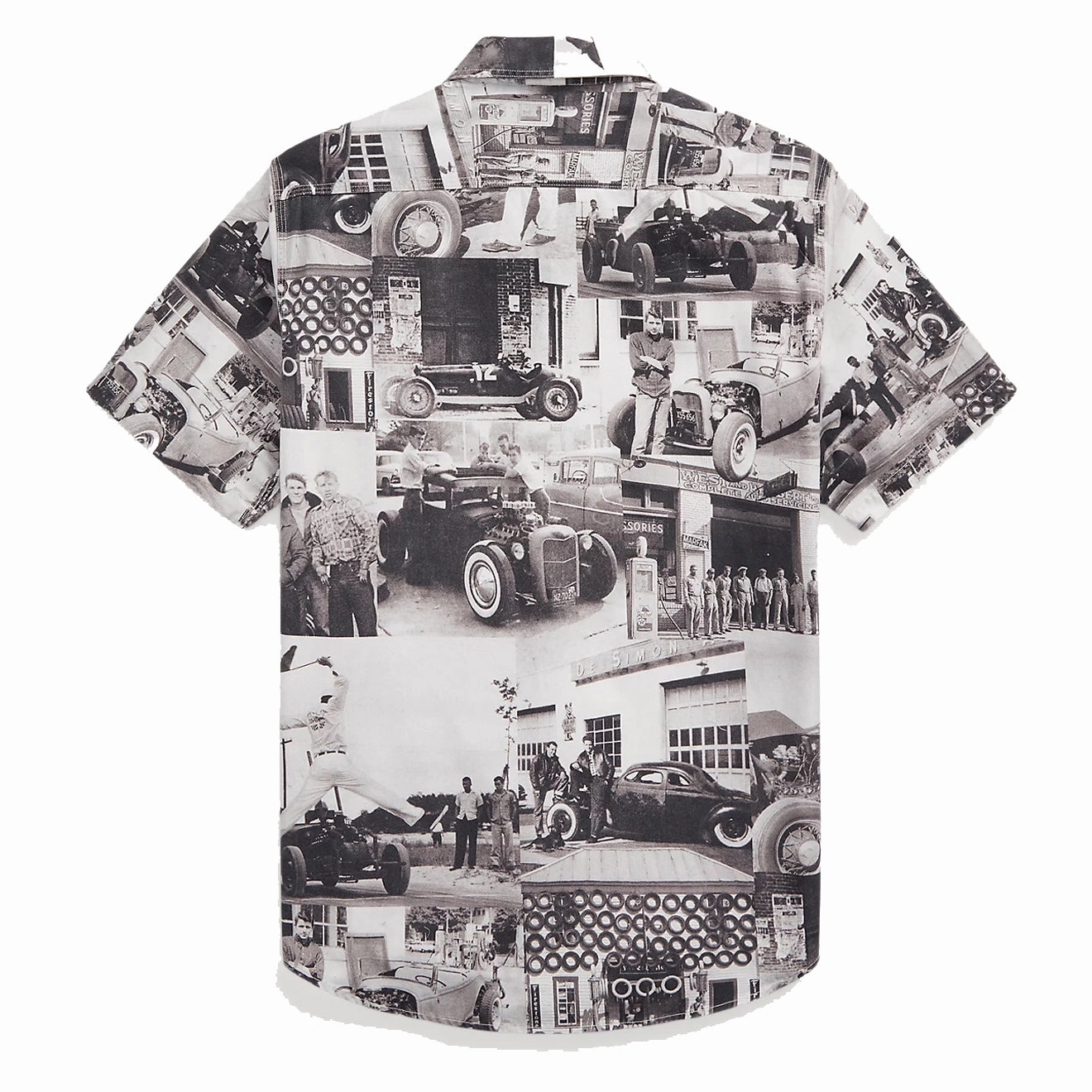 Flash Offer Today Big Price Drop Rrl By Ralph Lauren Photo-Print Twill Workshirt Black/White