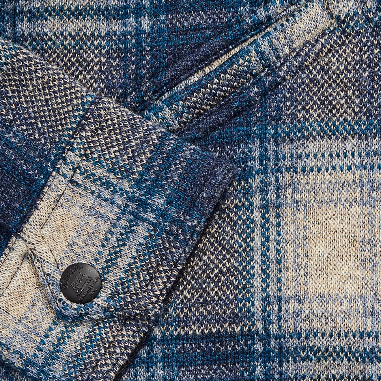 Rrl By Ralph Lauren Plaid Wool-Cashmere Workshirt Jumper Blue Multi Hot Offer Ending Soon