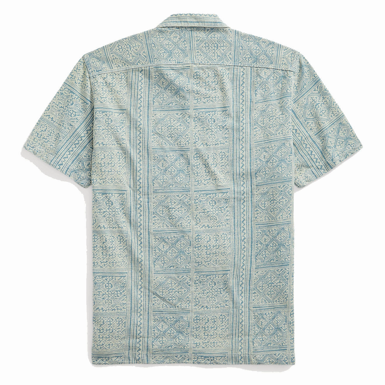 Steal Todays Offer Rrl By Ralph Lauren Print Indigo Jersey Camp Shirt Indigo/Cream