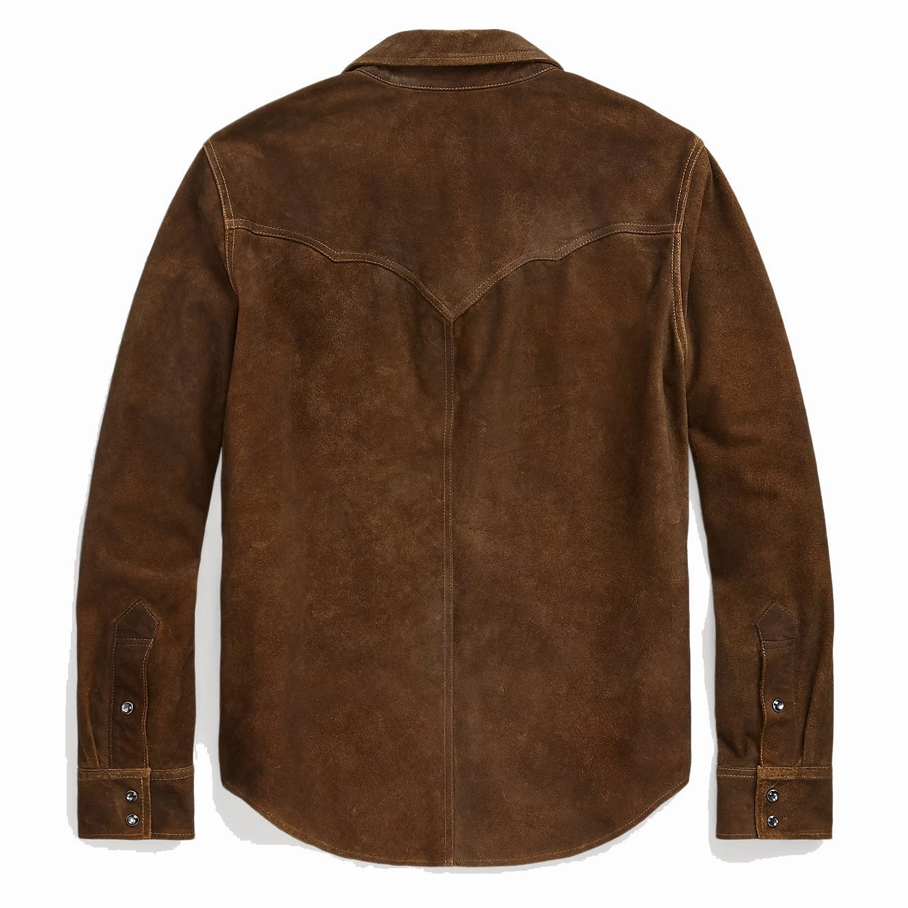 Rrl By Ralph Lauren Roughout Suede Western Overshirt Brown GiftWorthy Sale