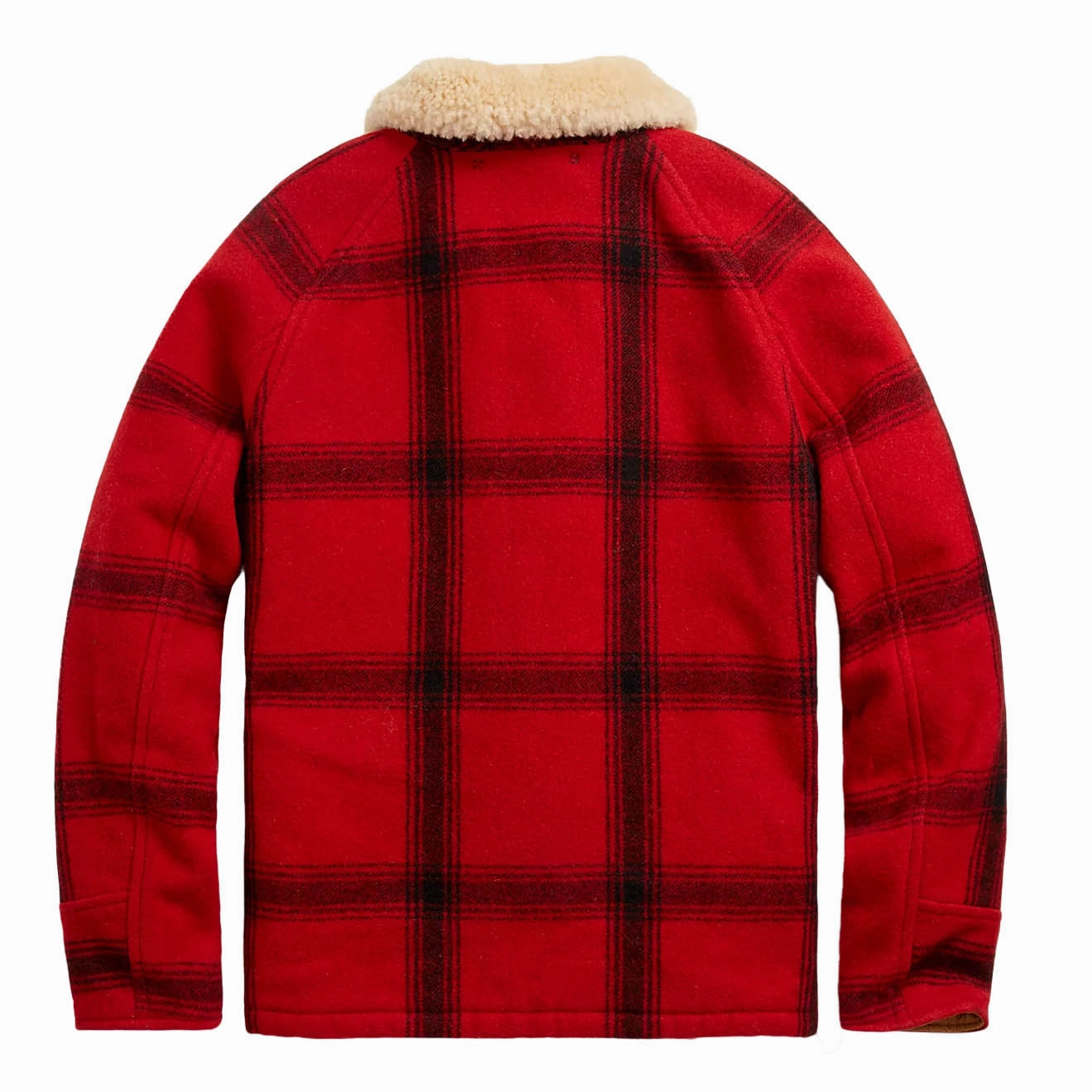 MustHave Gift Ideas Grab It Now Rrl By Ralph Lauren Shearling-Collar Plaid Wool Jacket Red / Black Multi