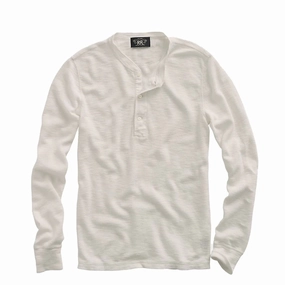 Rrl By Ralph Lauren Waffle-Knit Henley Shirt Paper White Weekend Sale Special MustHave Deal