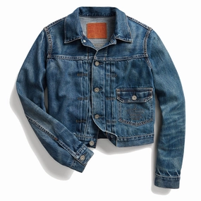 Deal of the Day Dont Miss This Steal Rrl By Ralph Lauren Womens Cropped Denim Jacket Kenney Wash