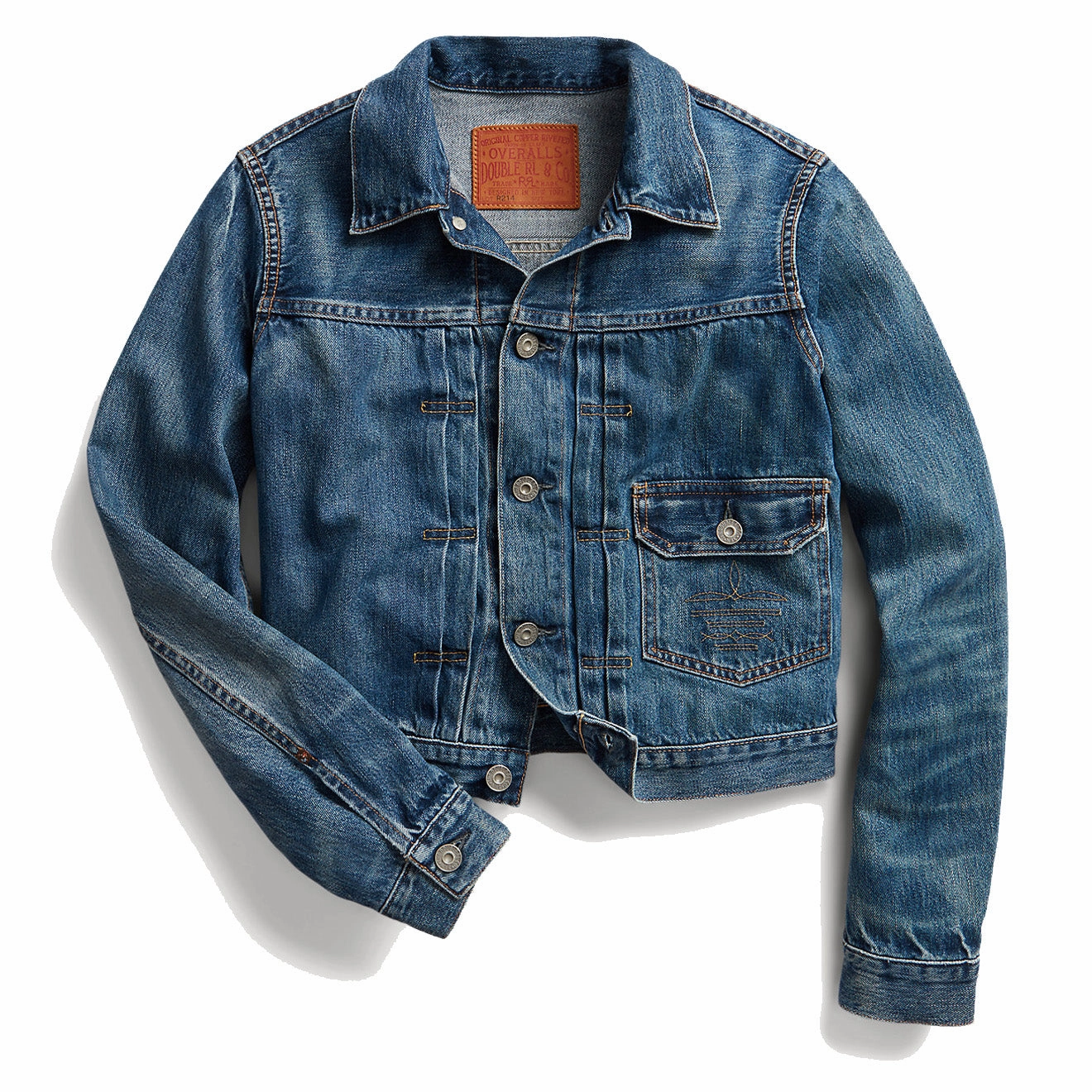 Deal of the Day Dont Miss This Steal Rrl By Ralph Lauren Womens Cropped Denim Jacket Kenney Wash