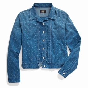 Rrl By Ralph Lauren Womens Indigo Floral Cotton-Linen Shirt Jacket Indigo Multi Special Deals Online Sale Ending Soon