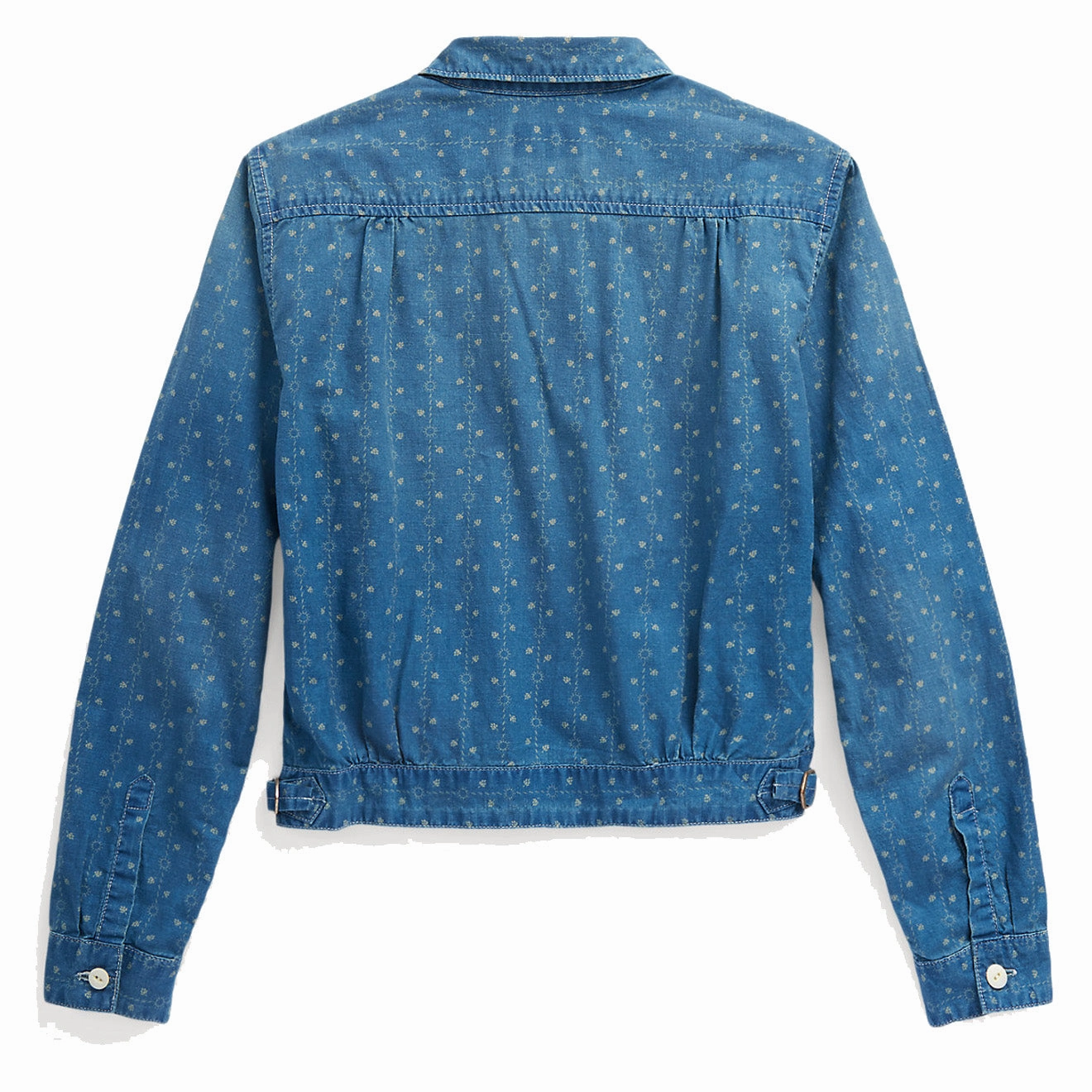 Shop Smart Deals Rrl By Ralph Lauren Womens Indigo Floral Cotton-Linen Shirt Jacket Indigo Multi