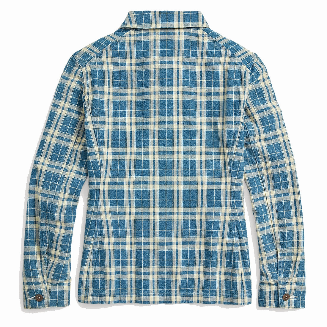 Save Today Event Big Savings Alert Rrl By Ralph Lauren Womens Plaid Indigo Cotton-Linen Jacket Indigo / Cream