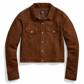 Rrl By Ralph Lauren Womens Sheepskin Jacket Medium Brown Gift Ideas Galore Big Price Drop