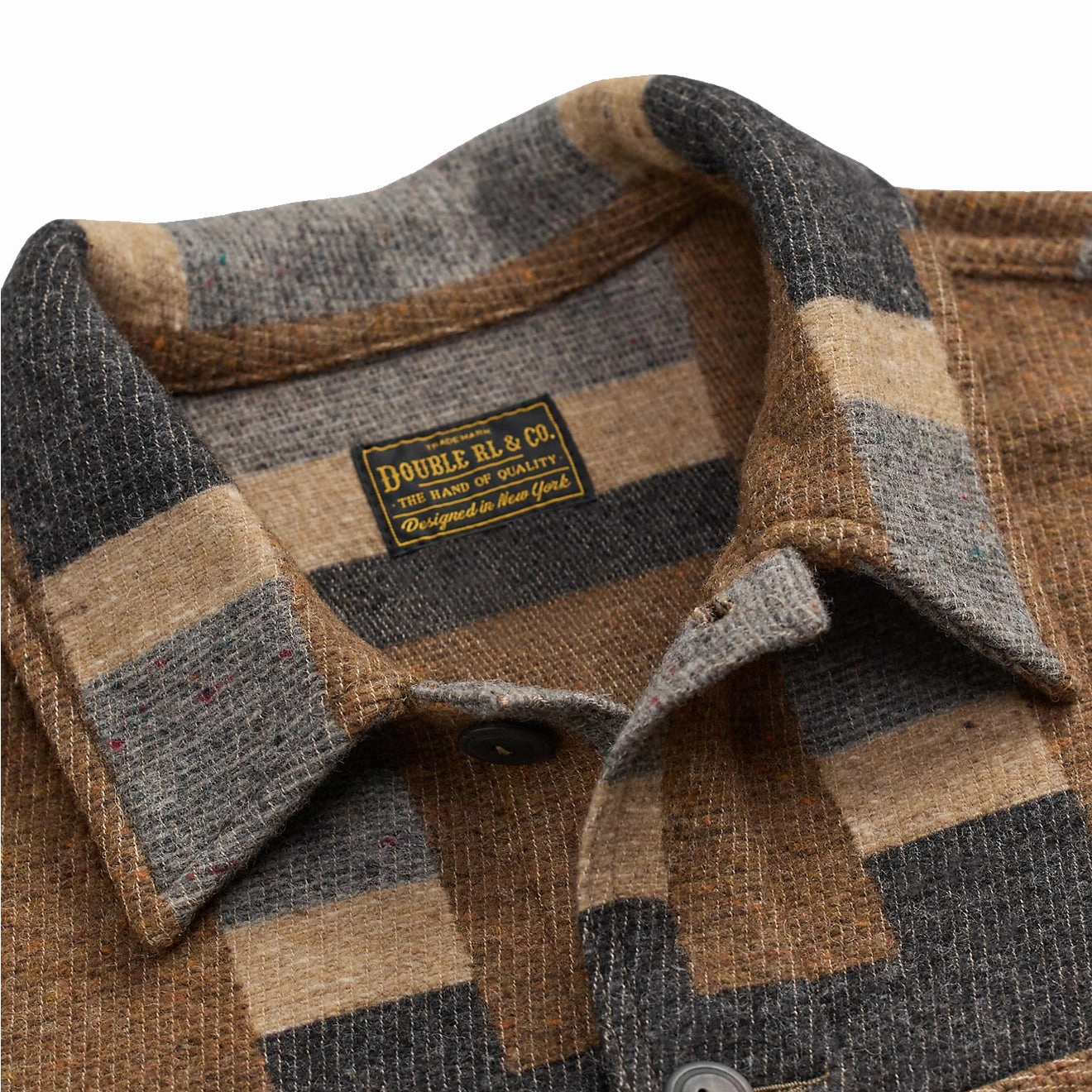 Rrl By Ralph Lauren Wool Blend Jacquard Shirt Blue Multi Limited Stock Offer Special Steal Event