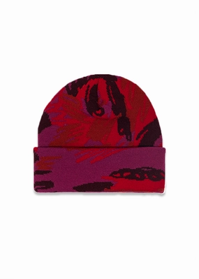 Ruby Scribble Beanie Hot Deals Today Big Sale Today