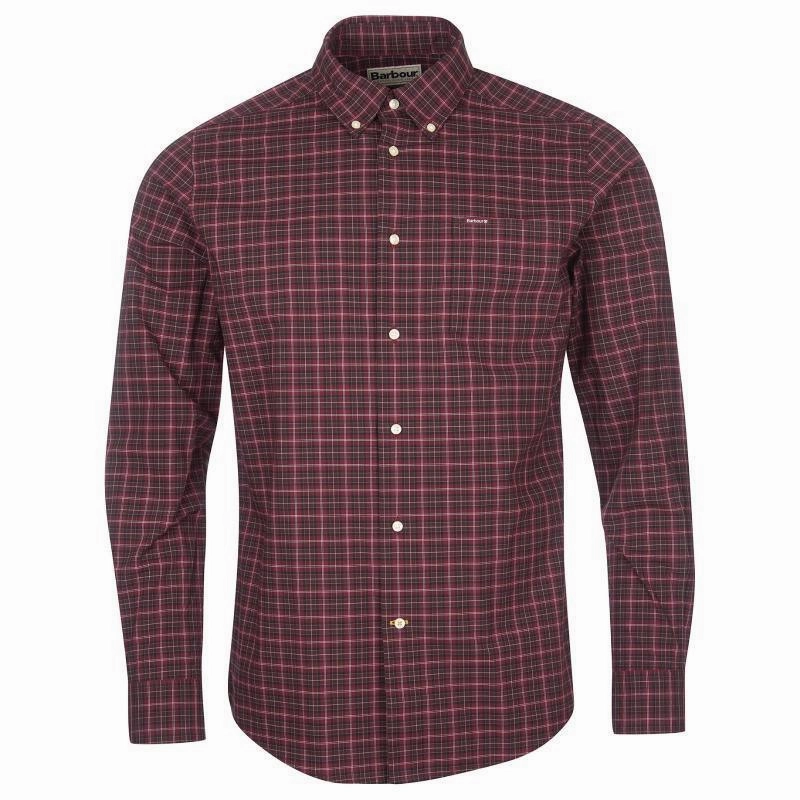 Mega Discount Today Big Savings Event Barbour Lomond Tailored Mens Shirt - Winter Red Tartan
