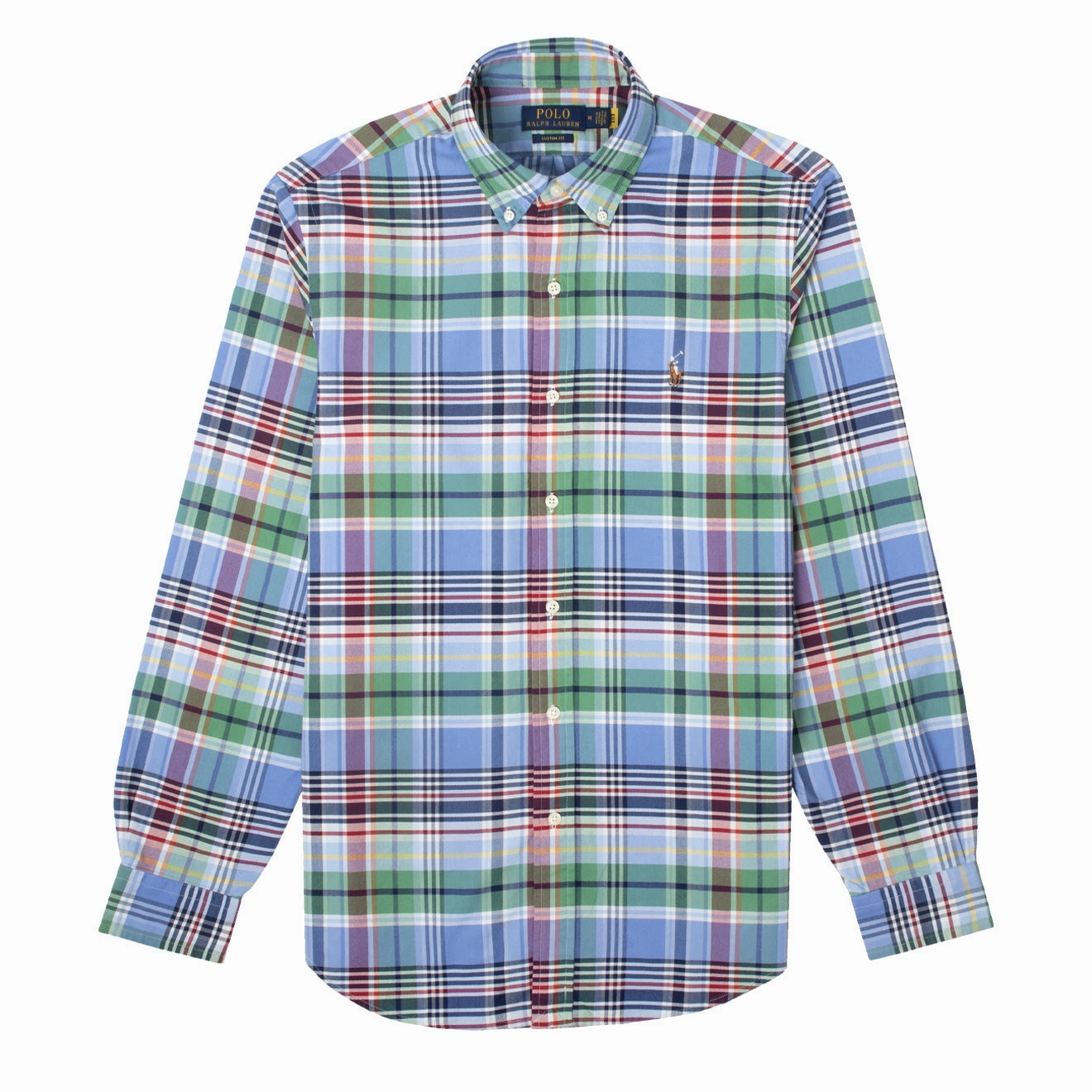 Mega Discount Today Polo Ralph Lauren Custom Fit Check L/S Shirt Blue / Green Multi