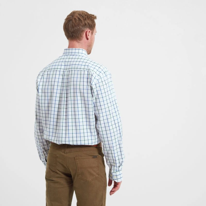Schoffel Brancaster Classic Mens Shirt - Racing Green/ Navy / Purple Wide Clearance Alert Now Weekend Flash Offer