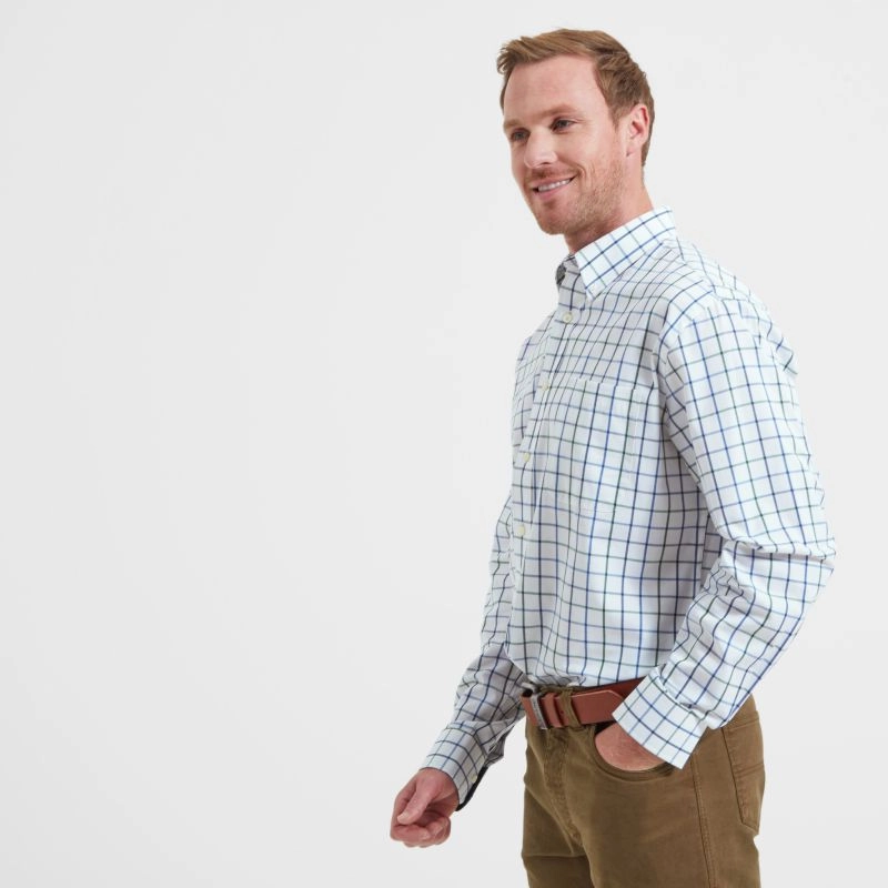 Schoffel Brancaster Classic Mens Shirt - Racing Green/ Navy / Purple Wide Best Price Today Save More Online