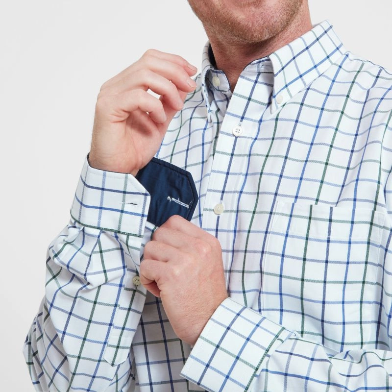 Schoffel Brancaster Classic Mens Shirt - Racing Green/ Navy / Purple Wide Flash Sale Alert Online Exclusive Steal