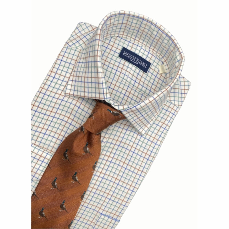 Big Sale Today William Powell Cotton Grouse Mens Shooting Shirt - Light Barley Check