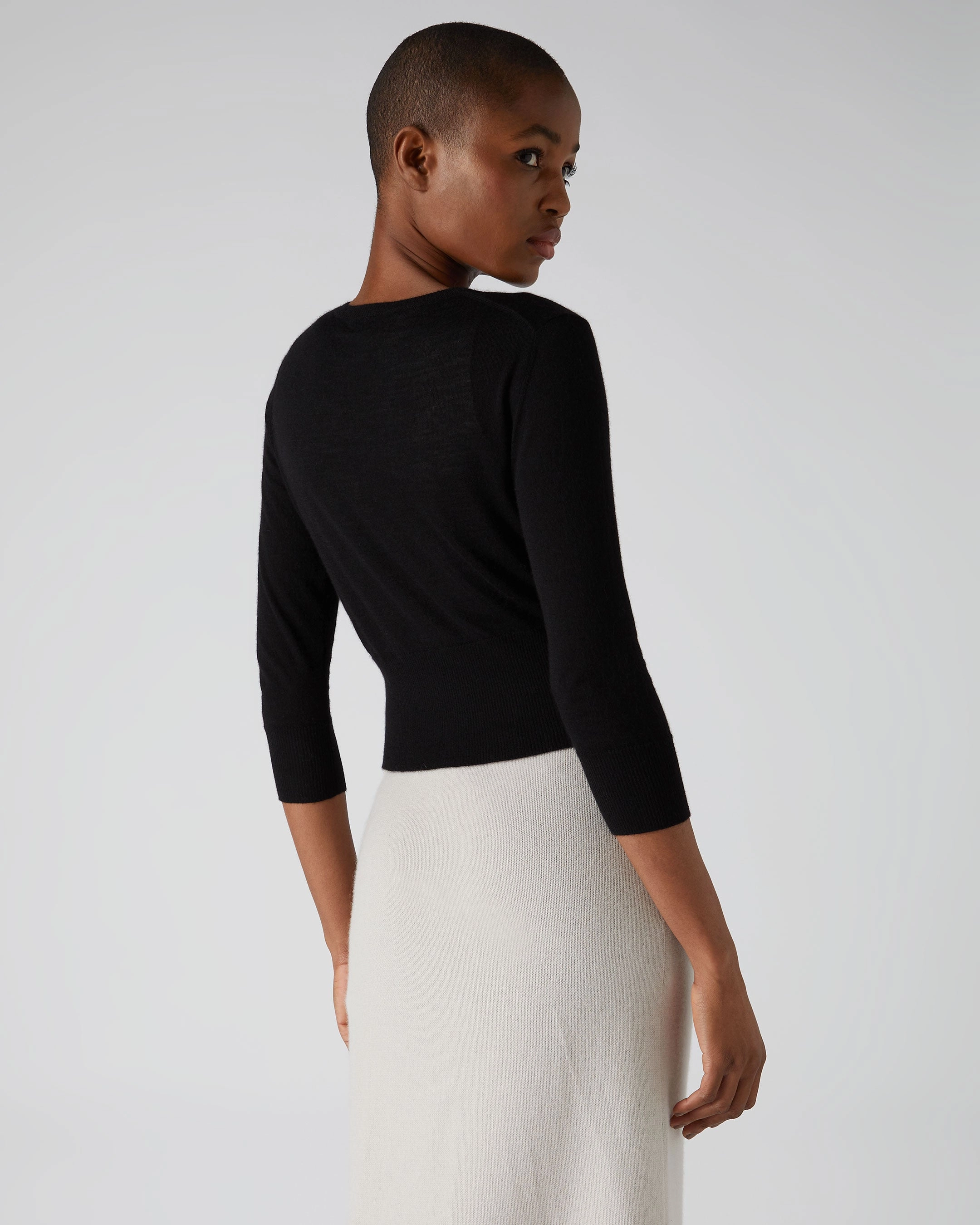 Best Deal Today Women'S Darcie Superfine Cashmere Cropped Cardigan Black