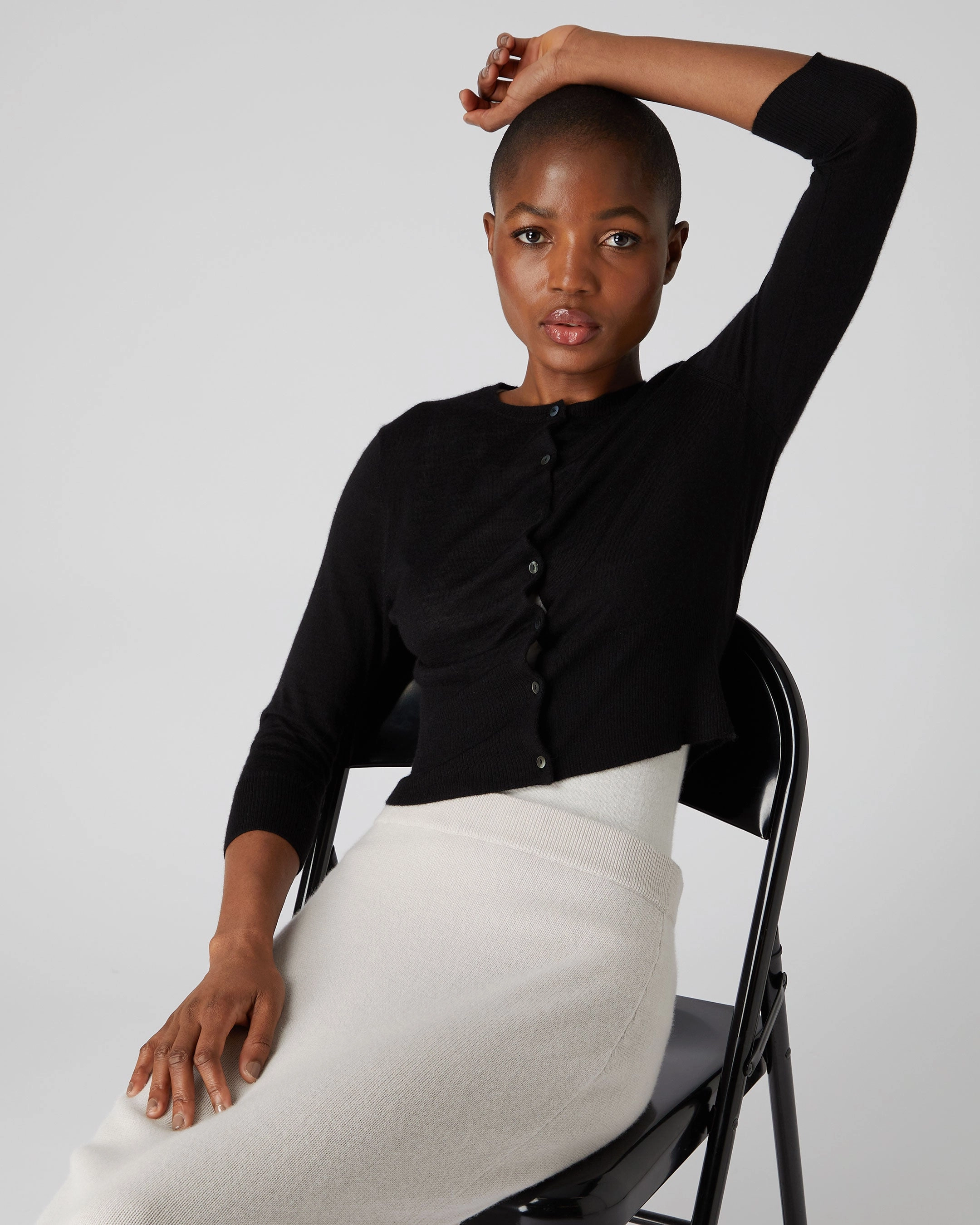 Today Only Discount MustHave Clearance Women'S Darcie Superfine Cashmere Cropped Cardigan Black