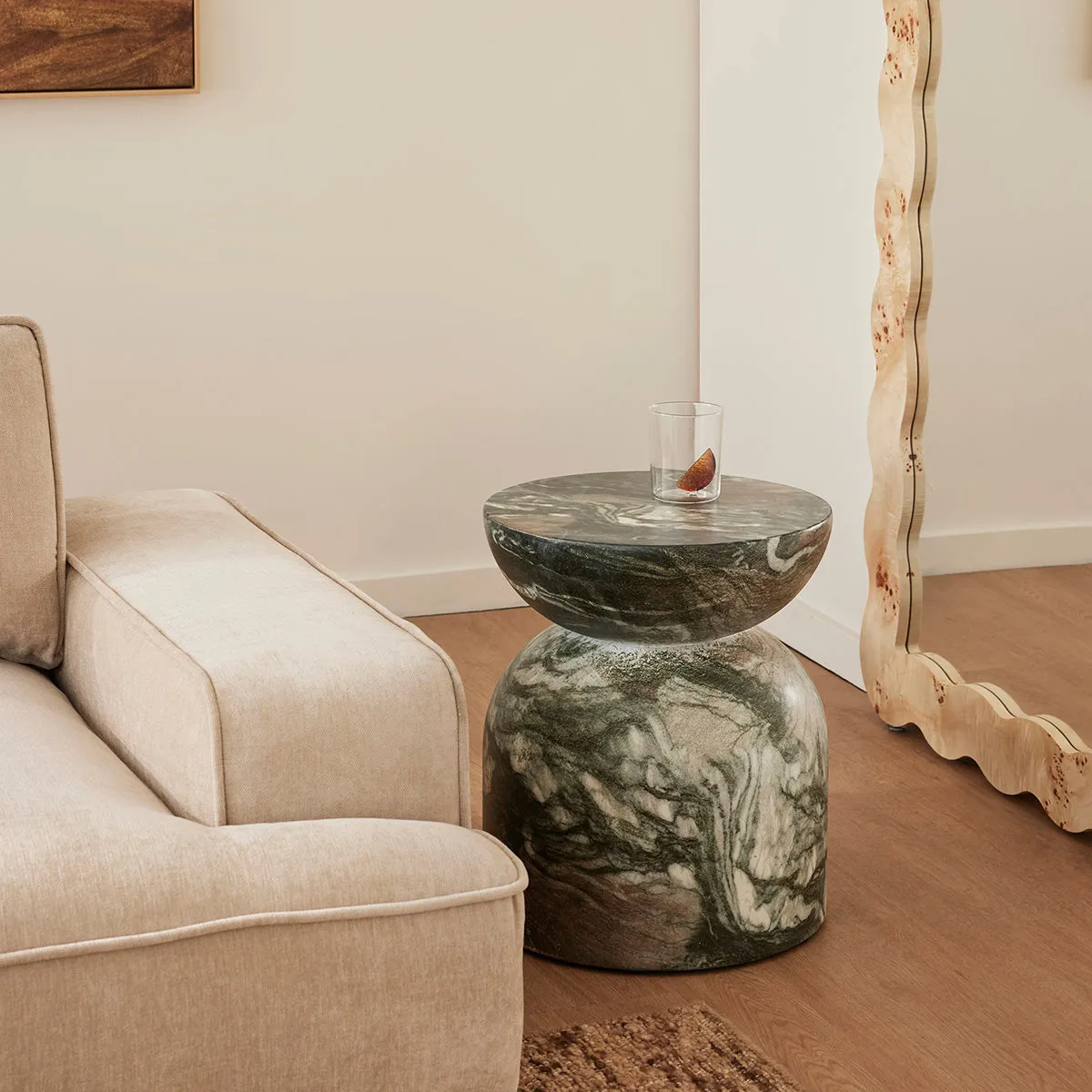 Santino Side Table (Marble Finish)