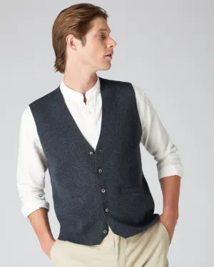 Men'S Chelsea Cashmere Waistcoat Dark Charcoal Grey Dont Wait Save Today New Arrival Discount