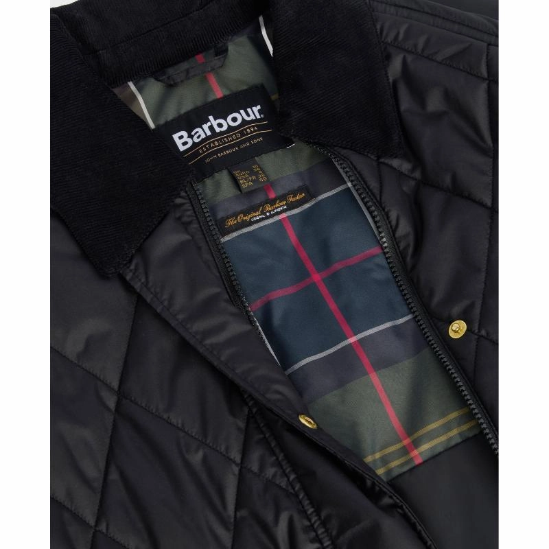 Shop Now Save Shop Save Today Barbour Martha Ladies Quilted Jacket - Black/Classic Tartan