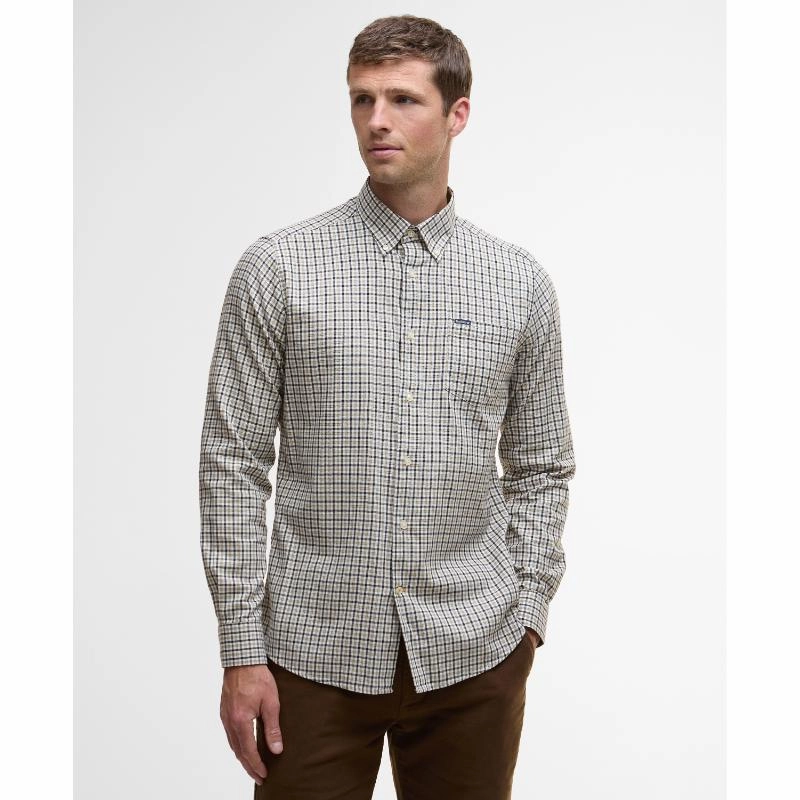 Shop Smart Deals Barbour Padshaw Tailored Mens Shirt - Washed Stone