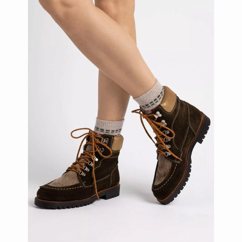 Dont Miss This Deal Penelope Chilvers Pioneer Suede Ladies Boot - Khaki/Gold
