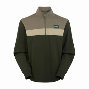 Ridgeline Backslider 1/4 Zip Rugby Sweatshirt - Olive Multi Biggest Savings Now