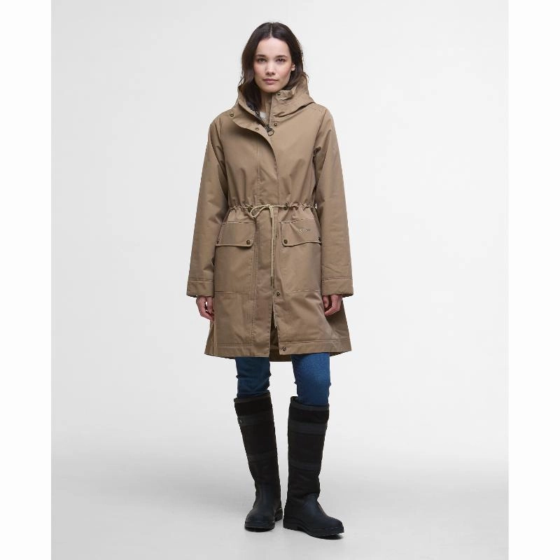 Exclusive Savings Event Flash Sale Alert Barbour Bowlees Waterproof Ladies Jacket - Military Brown