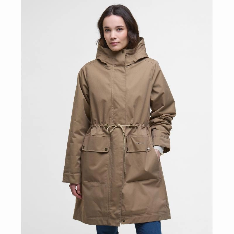 Barbour Bowlees Waterproof Ladies Jacket - Military Brown Clearance Event Today
