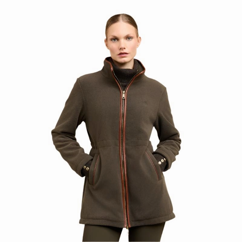 Todays Hot Savings Exclusive Holiday Deal Holland Cooper Country Longline Ladies Fleece Jacket - Khaki