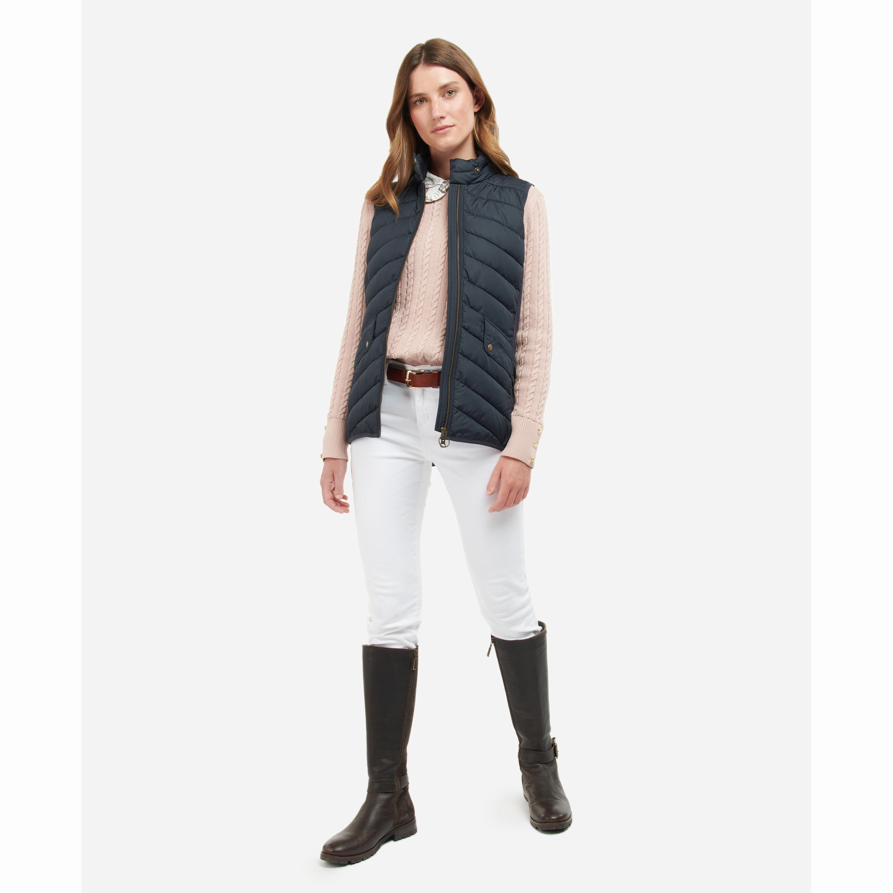 Barbour Stretch Cavalry Ladies Gilet - Dark Navy/Dark Navy Marl Trending Hot Deal Weekend Sale Special