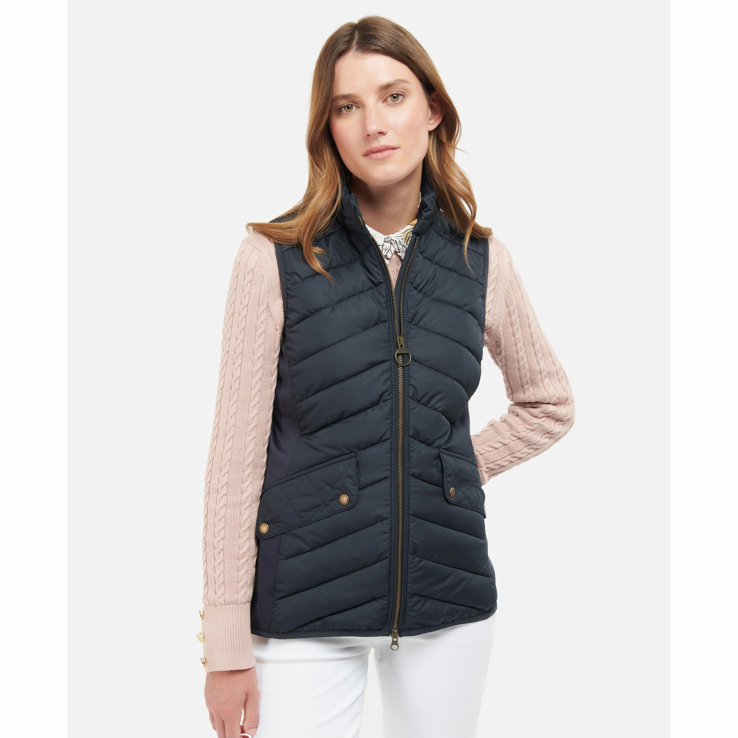 Barbour Stretch Cavalry Ladies Gilet - Dark Navy/Dark Navy Marl MustHave Items Sweet Deal Today