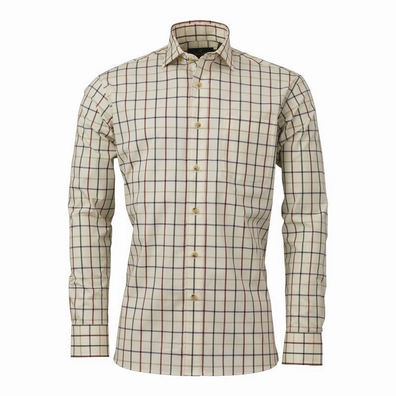 Steal Todays Offer Laksen Mike Mens Shooting Shirt - Old Red/Olive/Heather/Sand