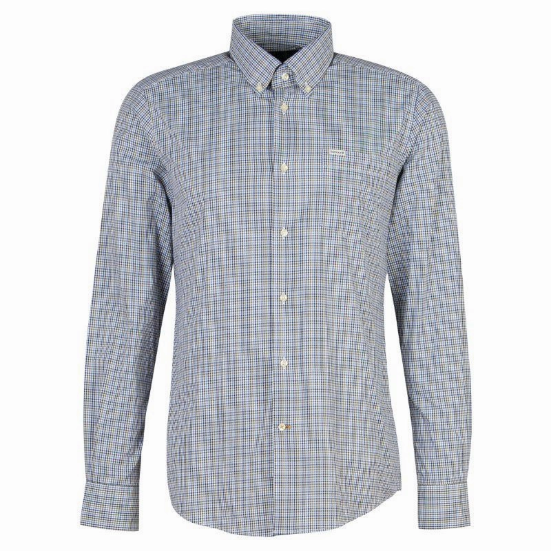 Clearance Blowout Mega Savings Now Barbour Stanhope Tailored Fit Performance Mens Shirt - Navy