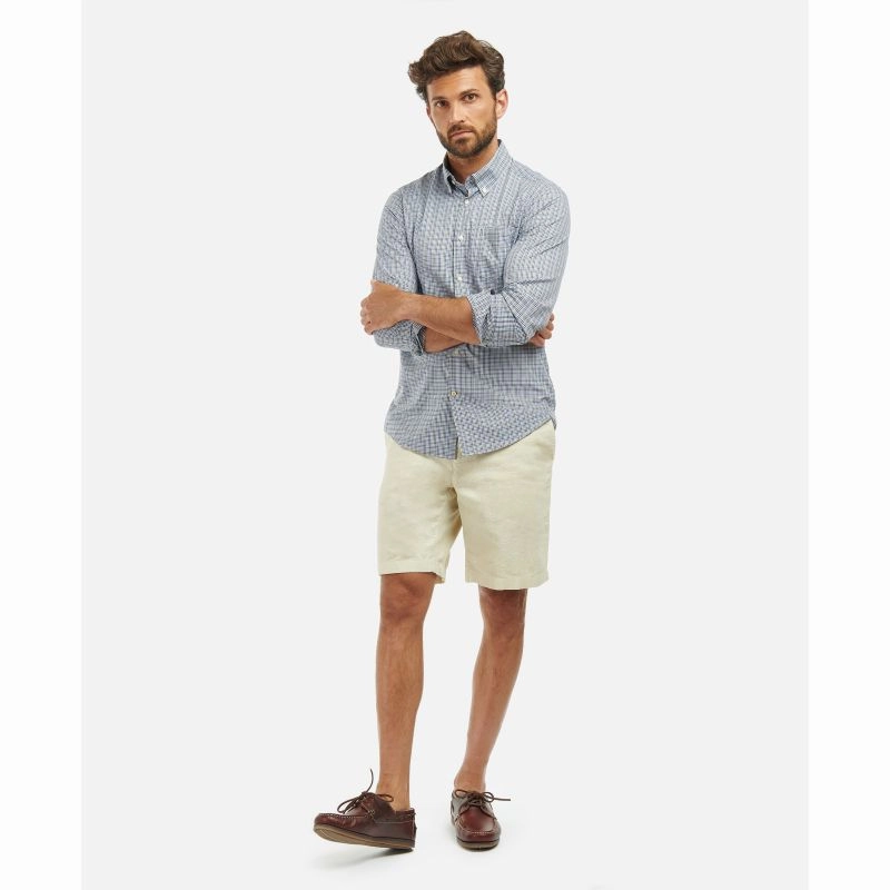 Shop Smart Deals Flash Sale Now Barbour Stanhope Tailored Fit Performance Mens Shirt - Navy